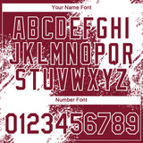 Custom Crimson White 3D Pattern Design Abstract Brush Stroke Performance T-Shirt