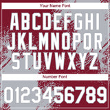 Custom Crimson White-Gray 3D Pattern Design Abstract Brush Stroke Performance T-Shirt