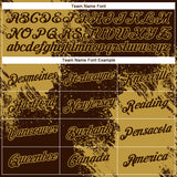 Custom Brown Old Gold 3D Pattern Design Abstract Brush Stroke Performance T-Shirt