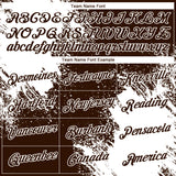 Custom Brown White 3D Pattern Design Abstract Brush Stroke Performance T-Shirt