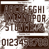 Custom Brown White 3D Pattern Design Abstract Brush Stroke Performance T-Shirt