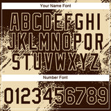 Custom Brown Cream 3D Pattern Design Abstract Brush Stroke Performance T-Shirt