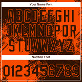 Custom Brown Orange 3D Pattern Design Abstract Brush Stroke Performance T-Shirt