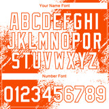 Custom White Orange 3D Pattern Design Abstract Brush Stroke Performance T-Shirt