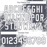 Custom White Steel Gray 3D Pattern Design Abstract Brush Stroke Performance T-Shirt