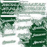 Custom White Green 3D Pattern Design Abstract Brush Stroke Performance T-Shirt