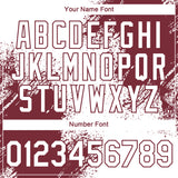 Custom White Burgundy 3D Pattern Design Abstract Brush Stroke Performance T-Shirt