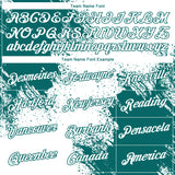 Custom White Teal 3D Pattern Design Abstract Brush Stroke Performance T-Shirt