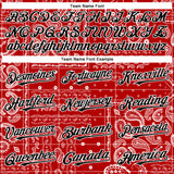 Custom Red Black-White 3D Pattern Design Rave Party Ethnic Paisley Bandana Authentic Baseball Jersey