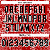 Custom Red Black-White 3D Pattern Design Rave Party Ethnic Paisley Bandana Authentic Baseball Jersey