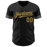 Custom Black Old Gold-Gray 3D Pattern Design Rave Party Ethnic Paisley Bandana Authentic Baseball Jersey