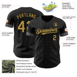 Custom Black Old Gold-Gray 3D Pattern Design Rave Party Ethnic Paisley Bandana Authentic Baseball Jersey