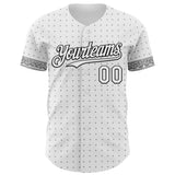 Custom White Gray-Black 3D Pattern Design Rave Party Ethnic Paisley Bandana Authentic Baseball Jersey