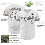 Custom White Gray-Black 3D Pattern Design Rave Party Ethnic Paisley Bandana Authentic Baseball Jersey