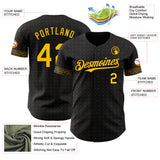 Custom Black Yellow 3D Pattern Design Rave Party Ethnic Paisley Bandana Authentic Baseball Jersey