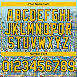 Custom Blue Yellow-Black 3D Pattern Design Rave Party Ethnic Paisley Bandana Authentic Baseball Jersey
