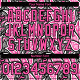 Custom Black Pink-White 3D Pattern Design Rave Party Ethnic Paisley Bandana Authentic Baseball Jersey