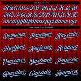 Custom Red Light Blue-Black 3D Pattern Design Gradient Geometric Shape Authentic Baseball Jersey