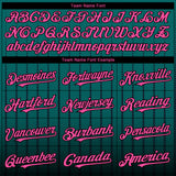Custom Teal Pink-Black 3D Pattern Design Gradient Geometric Shape Authentic Baseball Jersey