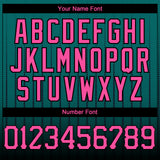 Custom Teal Pink-Black 3D Pattern Design Gradient Geometric Shape Authentic Baseball Jersey