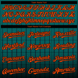 Custom Teal Orange-Black 3D Pattern Design Gradient Geometric Shape Authentic Baseball Jersey