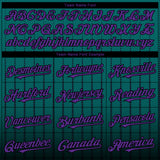 Custom Teal Purple-Black 3D Pattern Design Gradient Geometric Shape Authentic Baseball Jersey