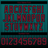 Custom Teal Crimson-Black 3D Pattern Design Gradient Geometric Shape Authentic Baseball Jersey