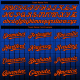 Custom Thunder Blue Orange-Black 3D Pattern Design Gradient Geometric Shape Authentic Baseball Jersey