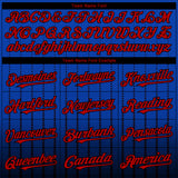 Custom Thunder Blue Red-Black 3D Pattern Design Gradient Geometric Shape Authentic Baseball Jersey