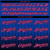 Custom Thunder Blue Pink-Black 3D Pattern Design Gradient Geometric Shape Authentic Baseball Jersey