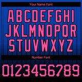 Custom Thunder Blue Pink-Black 3D Pattern Design Gradient Geometric Shape Authentic Baseball Jersey