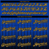 Custom Thunder Blue Old Gold-Black 3D Pattern Design Gradient Geometric Shape Authentic Baseball Jersey