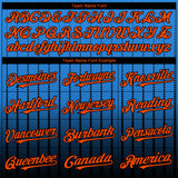 Custom Electric Blue Orange-Black 3D Pattern Design Gradient Geometric Shape Authentic Baseball Jersey