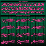 Custom Kelly Green Pink-Black 3D Pattern Design Gradient Geometric Shape Authentic Baseball Jersey