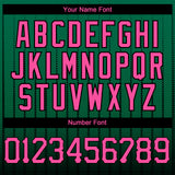 Custom Kelly Green Pink-Black 3D Pattern Design Gradient Geometric Shape Authentic Baseball Jersey