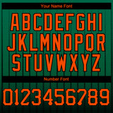 Custom Kelly Green Orange-Black 3D Pattern Design Gradient Geometric Shape Authentic Baseball Jersey