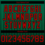 Custom Kelly Green Red-Black 3D Pattern Design Gradient Geometric Shape Authentic Baseball Jersey