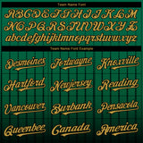 Custom Kelly Green Old Gold-Black 3D Pattern Design Gradient Geometric Shape Authentic Baseball Jersey