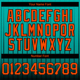 Custom Aqua Orange-Black 3D Pattern Design Gradient Geometric Shape Authentic Baseball Jersey