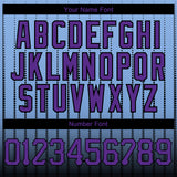 Custom Light Blue Purple-Black 3D Pattern Design Gradient Geometric Shape Authentic Baseball Jersey