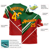 Custom Green Yellow Red-White 3D Pattern Design Mexico Africa Sport Wear Performance T-Shirt