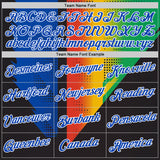Custom Black Thunder Blue Red Yellow-Green 3D Pattern Design Gradient Africa Sportswear Performance T-Shirt