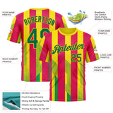 Custom Yellow Kelly Green-Pink 3D Pattern Design Mexico Spain Sport Wear Performance T-Shirt