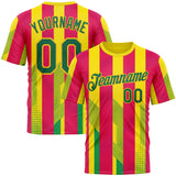 Custom Yellow Kelly Green-Pink 3D Pattern Design Mexico Spain Sport Wear Performance T-Shirt