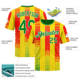Custom Yellow Grass Green Red-White 3D Pattern Design Mexico Africa Sport Wear Performance T-Shirt
