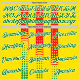 Custom Yellow Grass Green Red-White 3D Pattern Design Mexico Africa Sport Wear Performance T-Shirt