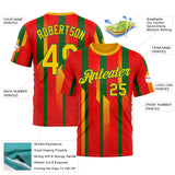 Custom Red Yellow-Kelly Green 3D Pattern Design Mexico Africa Sport Wear Performance T-Shirt