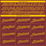 Custom Burgundy Yellow 3D Washington City Edition Fade Fashion Performance T-Shirt