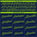 Custom Navy Neon Green 3D Seattle City Edition Fade Fashion Performance T-Shirt