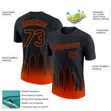 Custom Black Orange 3D Philadelphia City Edition Fade Fashion Performance T-Shirt